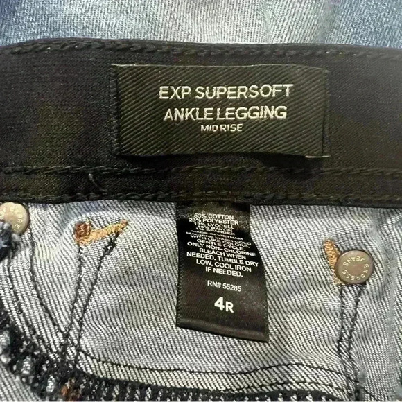 Express Jeans Exp Supersoft Ankle Leggings Mid Rise Womens Size 4R Distressed - Picture 6 of 6